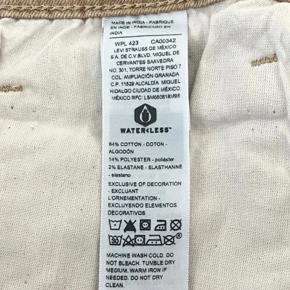 Denizen Levi's Mens‎ 231 Athletic Fit Jeans 38x29 Tan Stretch Slightly Tapered